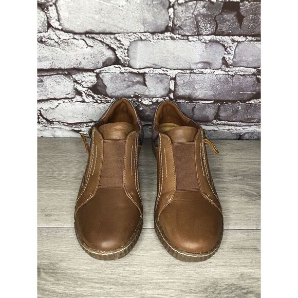 Clarks Collection Caroline Cove Brown Leather Zip Comfort Shoes Women 7.5M US/38 - Picture 15 of 16